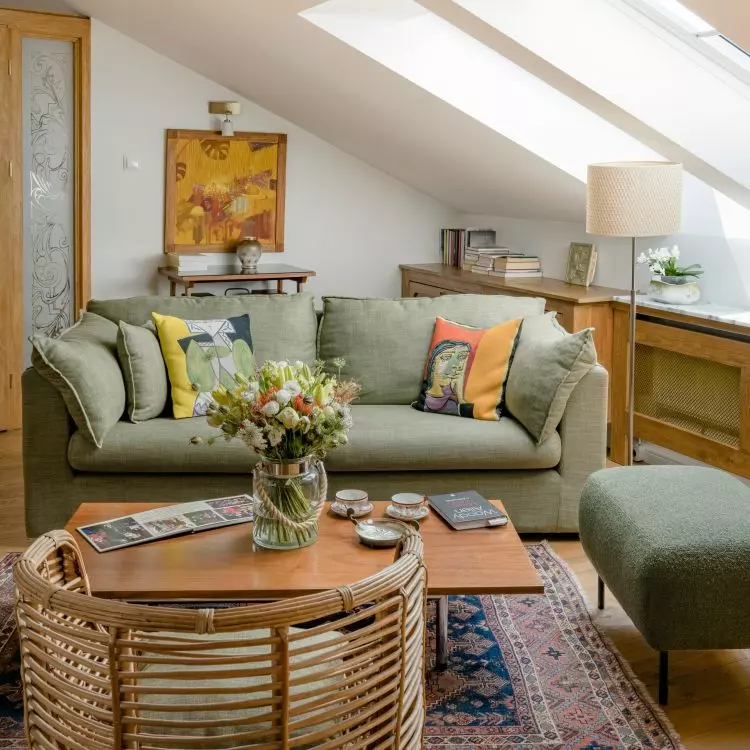 The architect introduced color to the interior