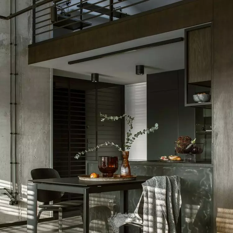The balustrade on the mezzanine was custom-made