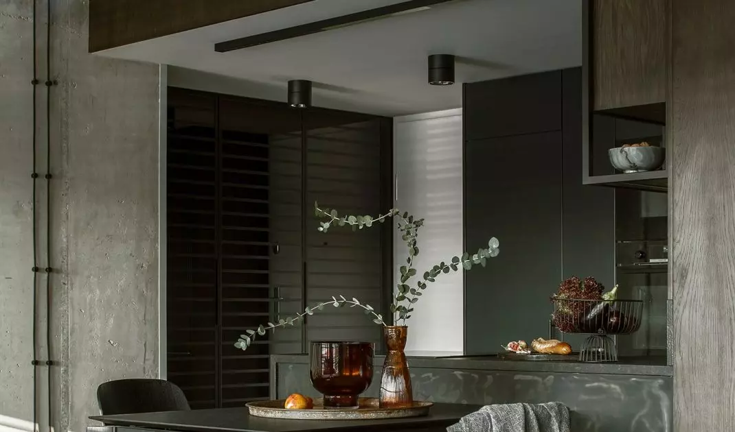 The balustrade on the mezzanine was custom-made