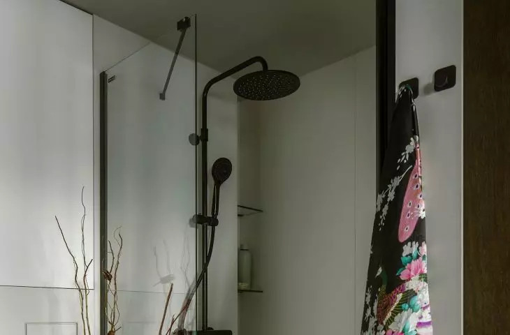 The bathroom is located on the lower floor 