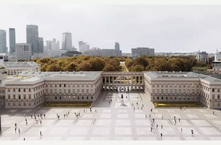 projekt odbudowy Pałacu Saskiego, Pałacu Brühla oraz kamienic przy ulicy Królewskiej w Warszawie autorstwa pracowni WXCA