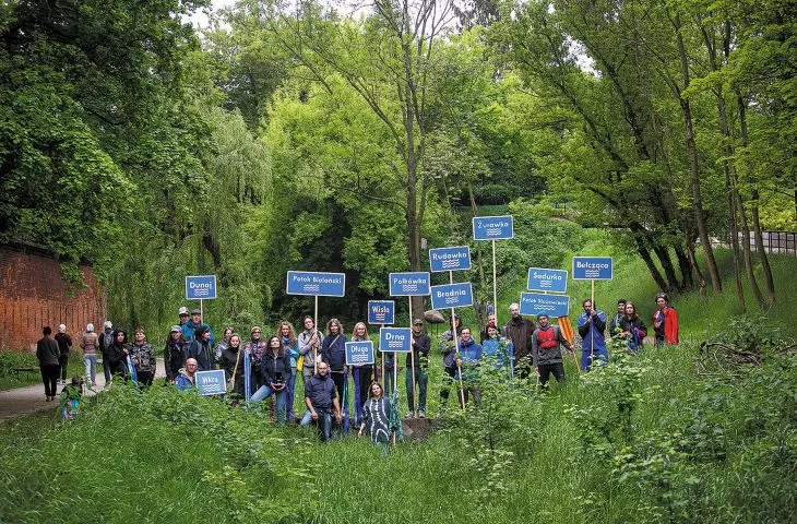 happening on the Drna River in Warsaw raising awareness of the problem of rivers hidden underground in Polish cities