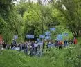 happening nad Drną w Warszawie uświadamiający problem rzek ukrytych pod ziemią w polskich miastach