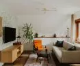 The living area was created with two rooms