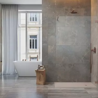 A walk-in shower will keep you comfortable
