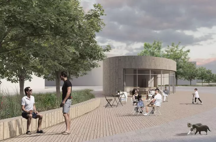 The meeting place is the coffee pavilion