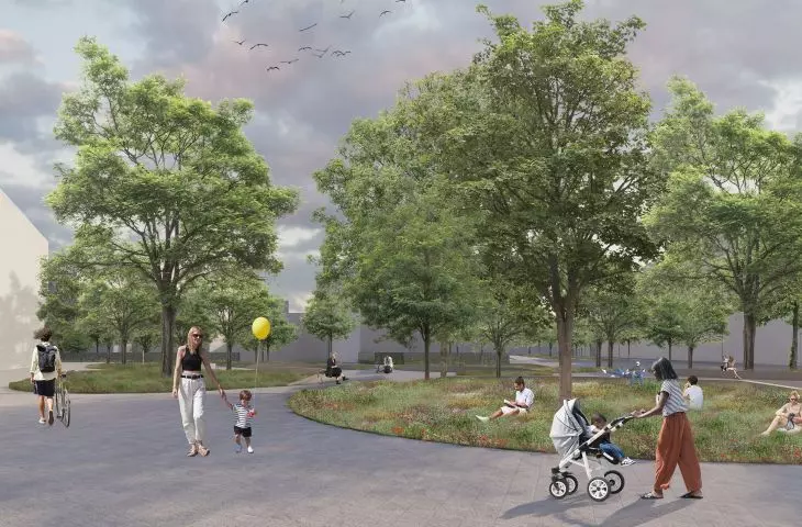 The project aims to transform the square into a colorful flower garden