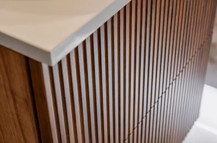 Furniture designed by Daniel Stochniałek has fluted fronts 