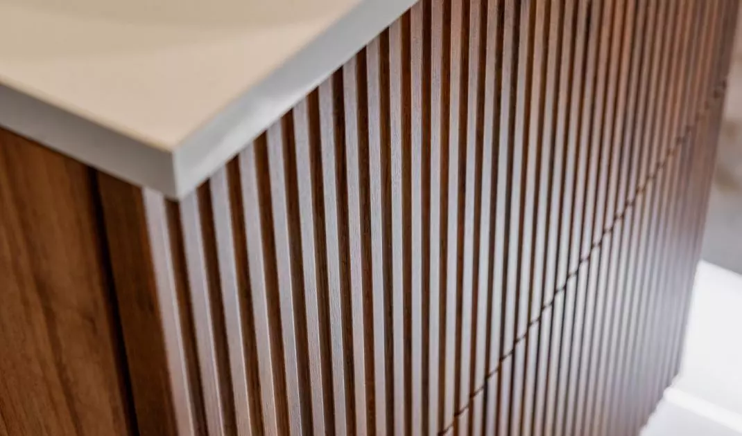 Furniture designed by Daniel Stochniałek has fluted fronts 