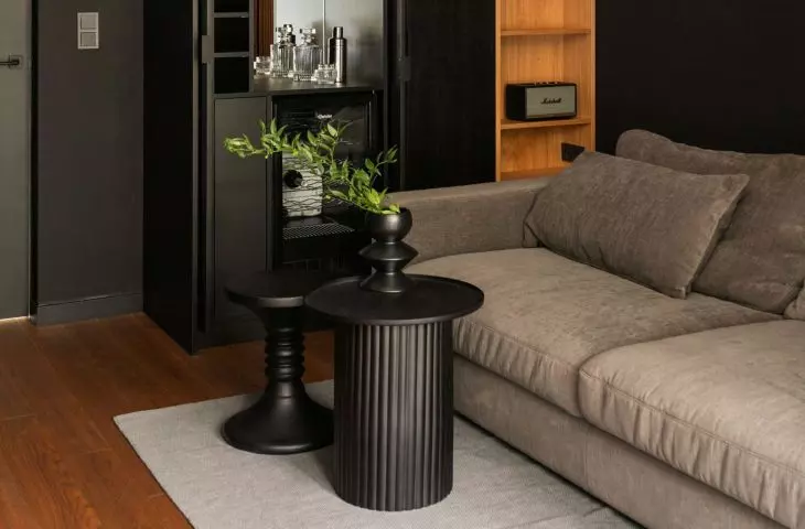 TV room arrangement is almost black
