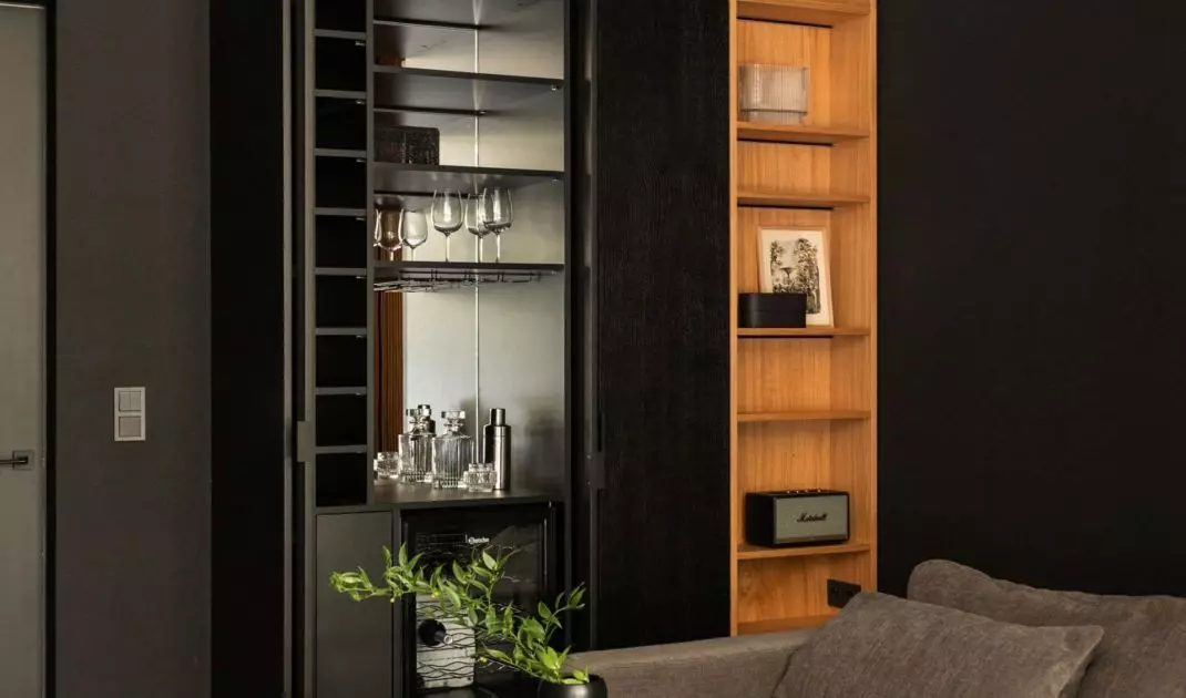 TV room arrangement is almost black