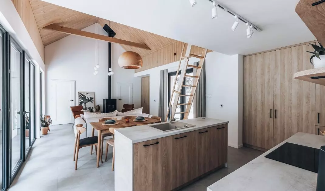 Architektka użyła naturalnych materiałów