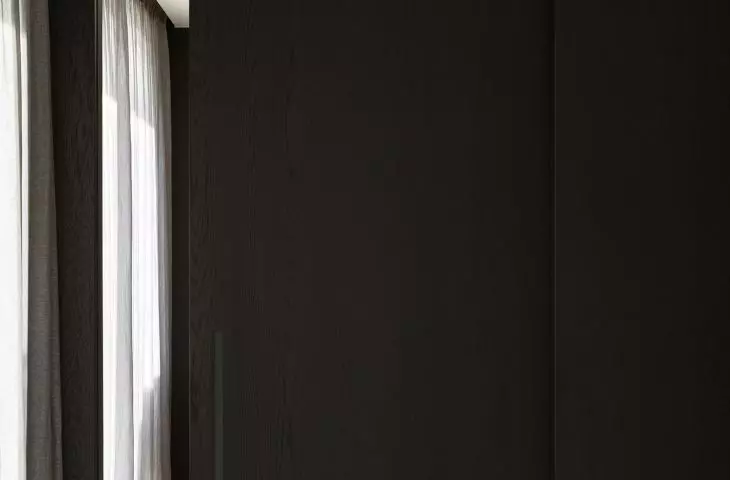 The study was separated from the living room by a movable wall