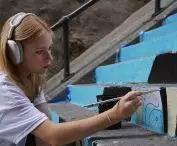 The workshop and the effect of working on a mural on the so-called Shakespeare's Steps (also known as the Joker's Steps), in New York's Bronx 