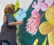 The workshop and the effect of working on a mural on the so-called Shakespeare's Steps (also known as the Joker's Steps), in New York's Bronx 