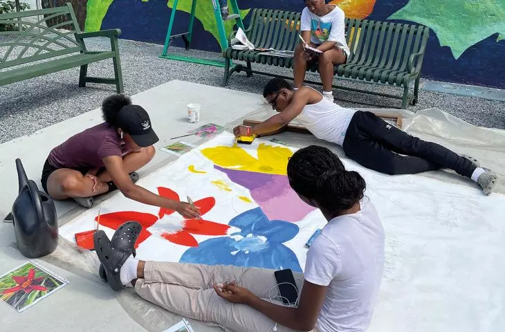 The workshop and the effect of working on a mural on the so-called Shakespeare's Steps (also known as the Joker's Steps), in New York's Bronx 