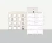 First Prize; Residential house with social functions in Warsaw's Praga district