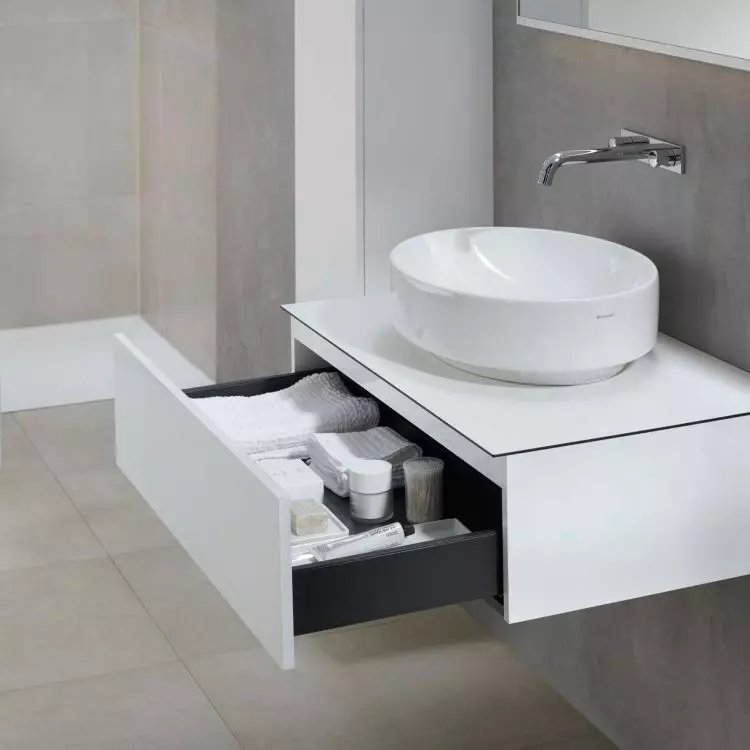The shape of the washbasin can affect the appearance of the entire interior