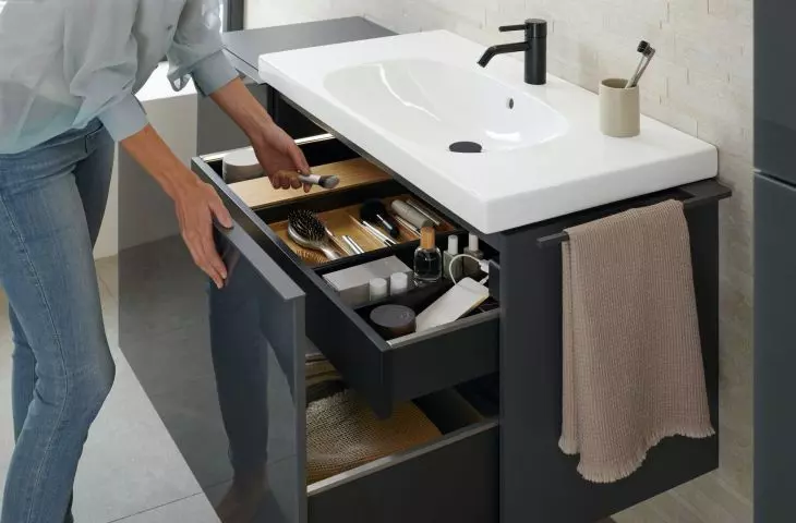 Rectangular-shaped washbasins are usually countertop models