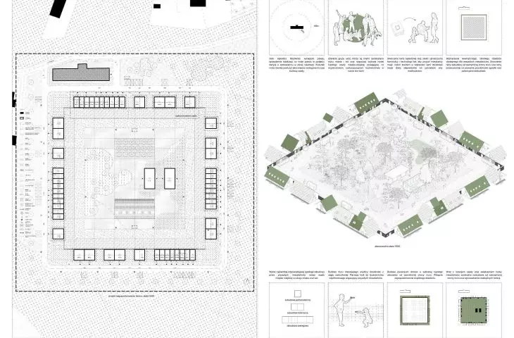 aksonometria i plan zagospodarowania terenu