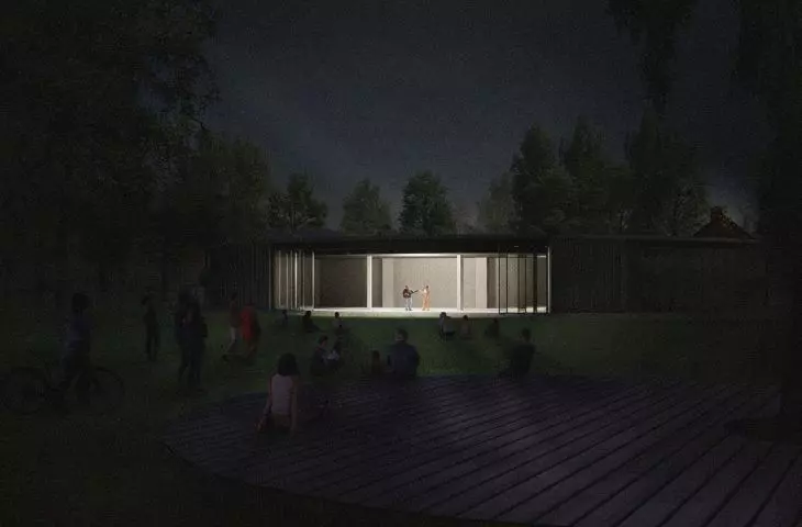 view from the park, night