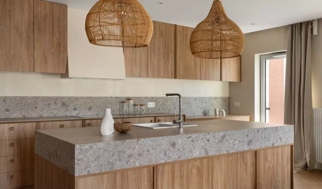 The kitchen is part of the living area