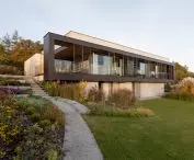Black frame surrounding facades frames views