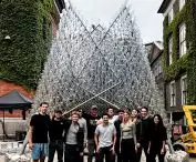 Pavilion installation crew