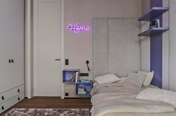 Pink neon adds a girly touch to the interior