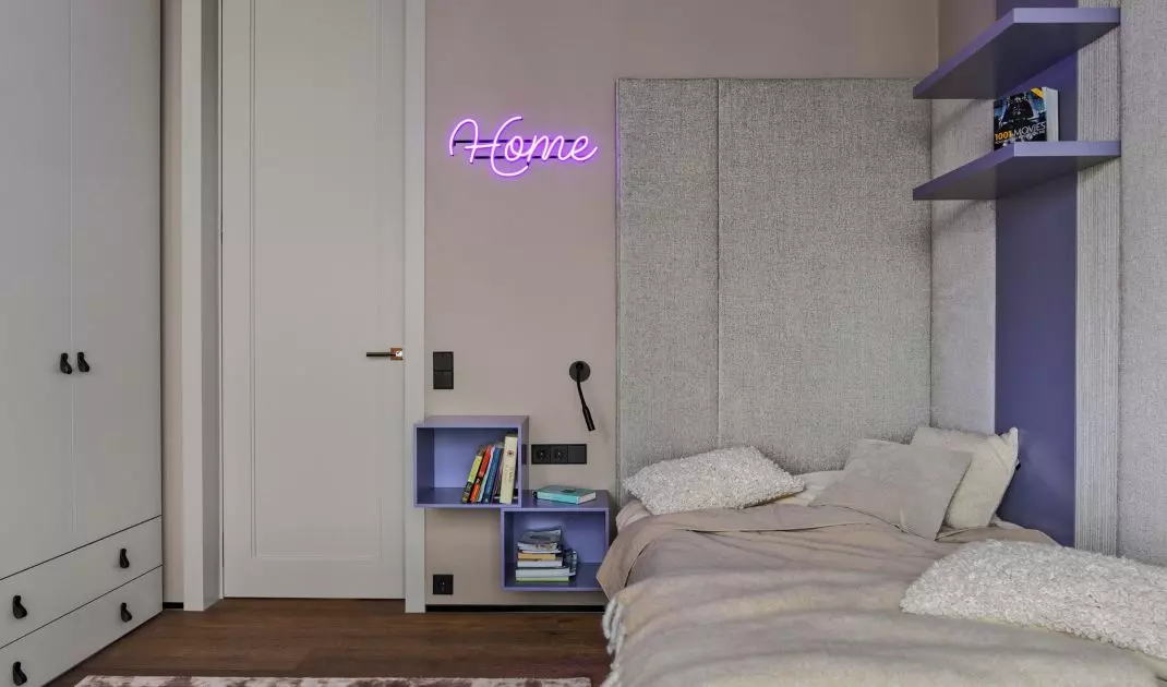 Pink neon adds a girly touch to the interior