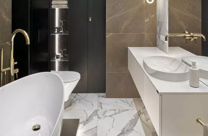 The bathtub was placed on a platform