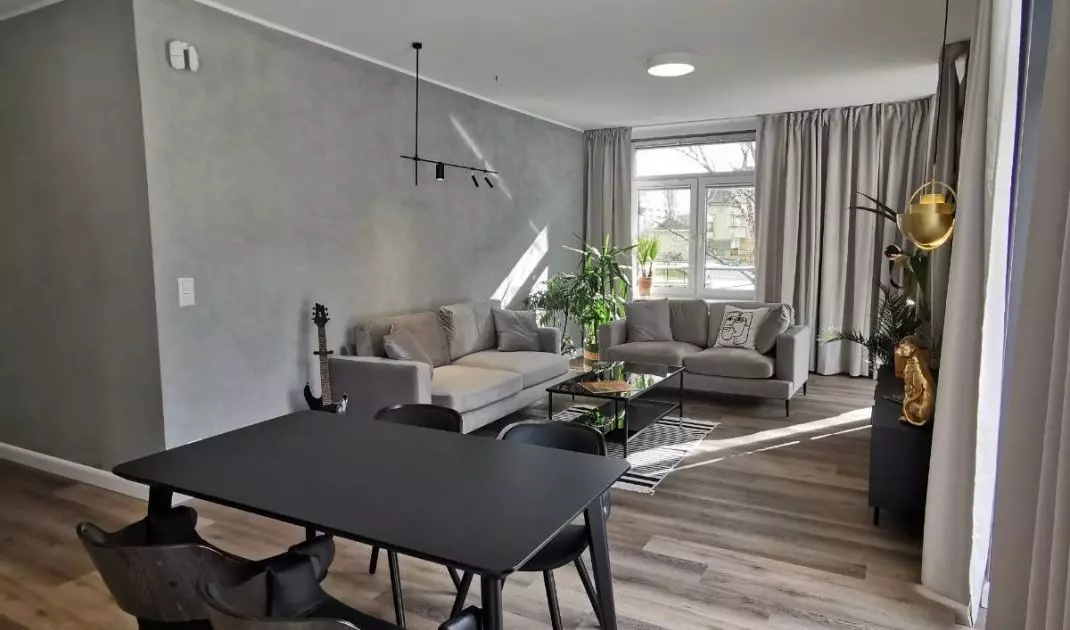The living area has an open layout