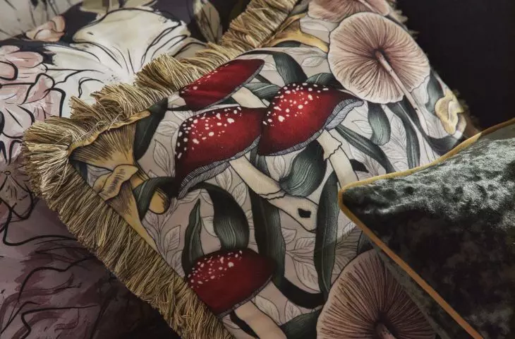 Add cushions to your interior with patterns that relate to the natural world