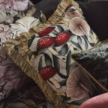 Add cushions to your interior with patterns that relate to the natural world