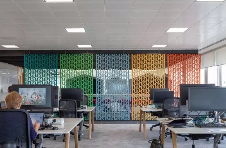 Movable acoustic panel walls in the office
