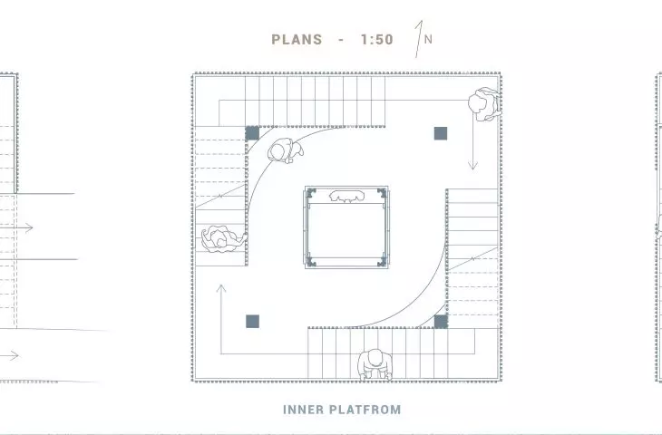 Projekt wieży widokowej, rzuty platform