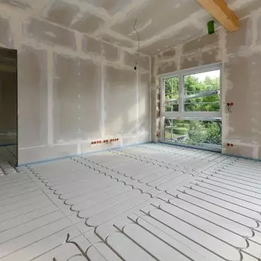 Gypsum-fiber board can be used with underfloor heating