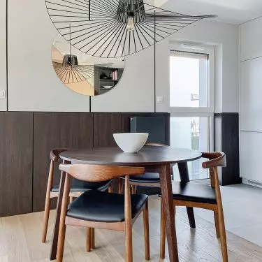 The focal point of the living area is the dining room