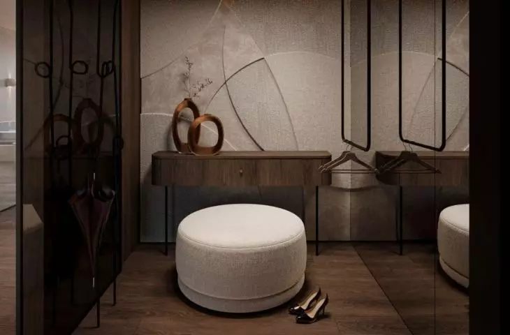 When creating an interior in Hotel Chic style, don't forget the elegant arrangement of the corridor