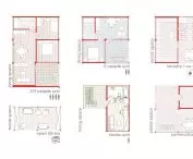 Floor plan of apartments and common spaces