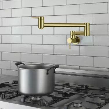 Pot filler refill faucet, pot filler. IMAX CHAMPAGNE GOLD