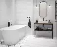 Oval freestanding bathtub of Natur Mineral series available in size from 70x160 cm