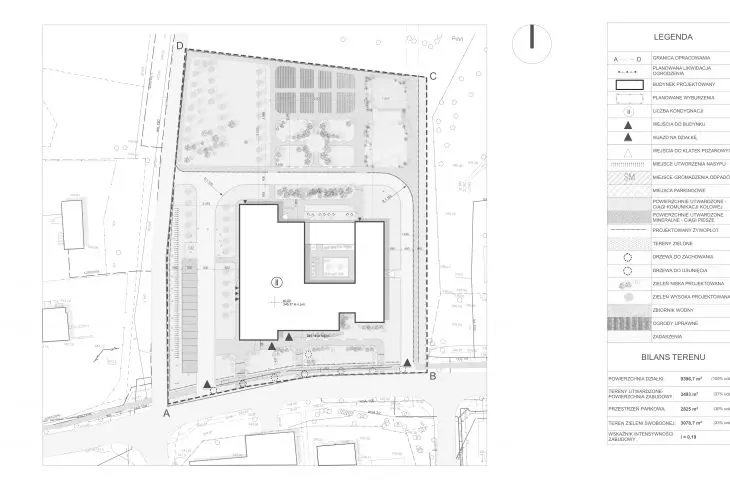 Senior Citizen's Home in Lodz, land use plan