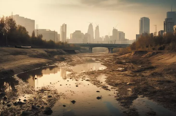 During heat waves, water levels in rivers can drop more than twice