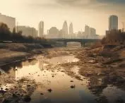 During heat waves, water levels in rivers can drop more than twice