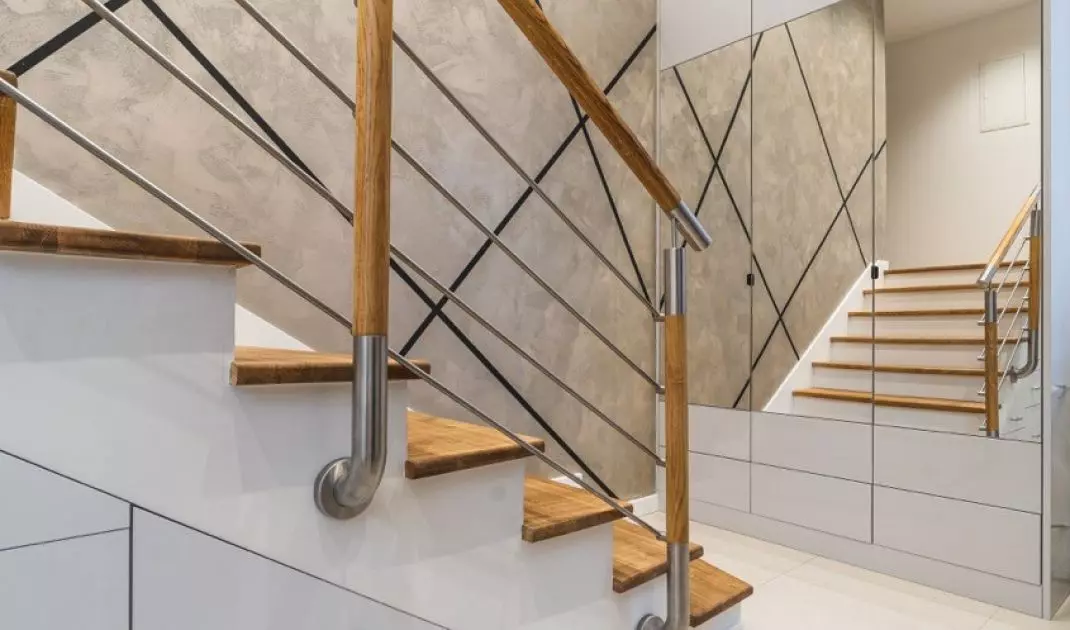 The architect used the area under the stairs to create additional storage space