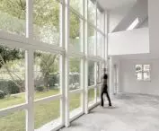 From the garden, the building got a more modern look