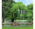 Greenery and small archietcture will appear in front of the office