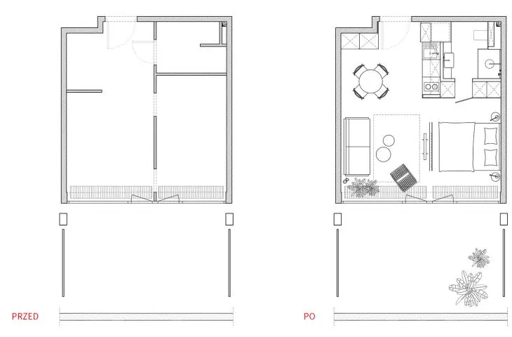 studio apartment in Mokotow