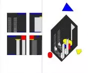 Projekt wnętrza łazienki w domu jednorodzinnym, proj.: Emilia Bielska